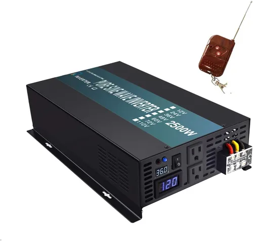 Miniatura 11 de WZRELB Inversor de corriente de onda sinusoidal pura de 2500W 48V 120V con 2 salidas de CA, inversor de coche