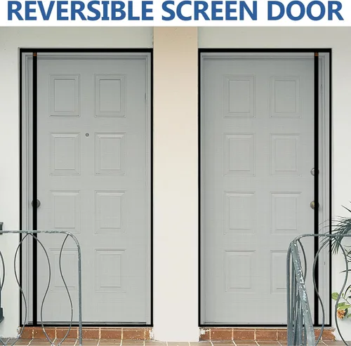 Miniatura 3 de WochiTV Malla Reversible para Puerta Mosquitera se Ajusta a Puerta de Tamaño 32 x 82, Apertura Lateral Izquierda o Derecha Puerta Mosquitera