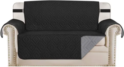 Miniatura 45 de H.VERSAILTEX Funda reversible para silla, protector de muebles antideslizante, resistente al agua, con correas elásticas de 2 pulgadas