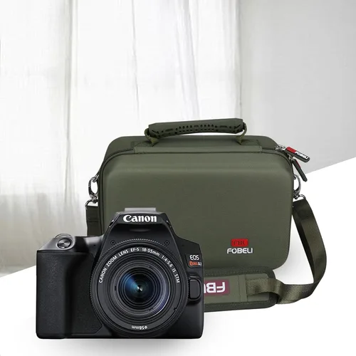 Miniatura 5 de FBLFOBELI Estuche de almacenamiento de viaje EVA para cámara Canon EOS Rebel T7 / T8i / T5 / R50 / R100 DSLR con lente de 18-55mm, bolsa