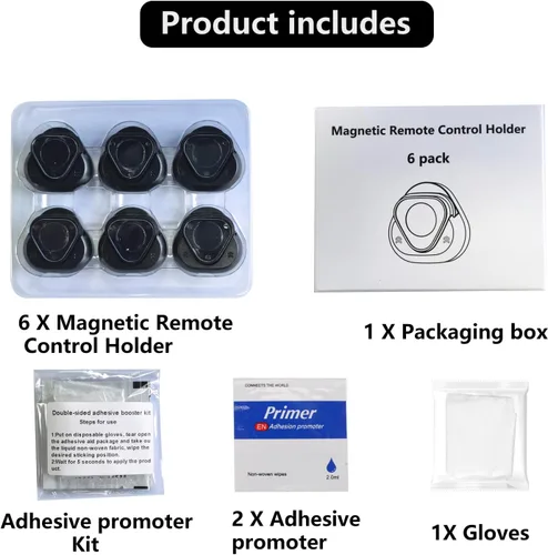 Miniatura 7 de Paquete de 6 Soportes Magnéticos para Control Remoto de Montaje en Pared, Organizador de Control Remoto de TV Conveniente y Elegante