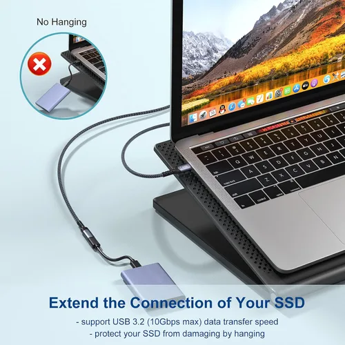Miniatura 2 de Cable de extensión USB C de 3 pies, USB 3.2 USB-C macho a hembra, cable extensor de carga rápida 5A y sincronización de 10 Gbps para iPhone 16, rojo