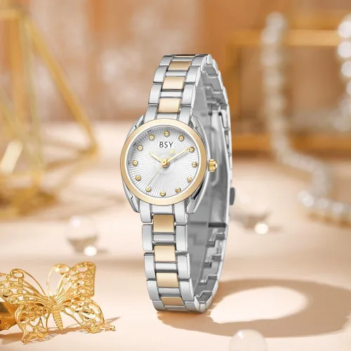 Miniatura 4 de BOSHIYA Silver Watches for Women Classic Business Analog Quartz Women Watch with Stainless Steel Band Waterproof Ladies Dress Watch