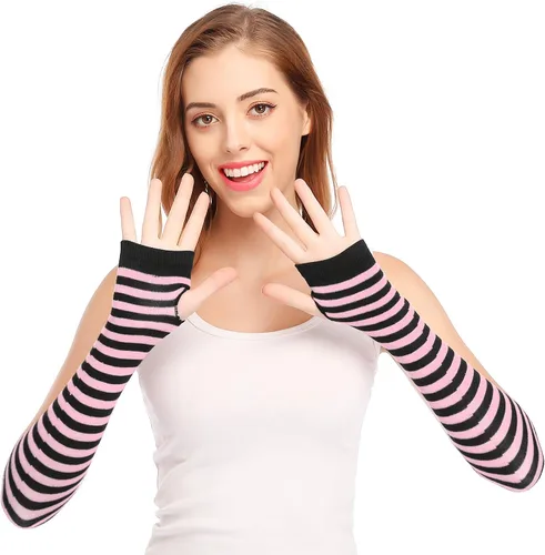 Miniatura 2 de Guantes de manga larga sin dedos, para abrigar los brazos, estilo punk, gótico, rock