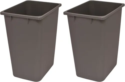 Miniatura 8 de Cubo de basura de plástico - Bote de basura interior para cocina, hogar, oficina y uso comercial - Gran recipiente de eliminación de residuos, Gris