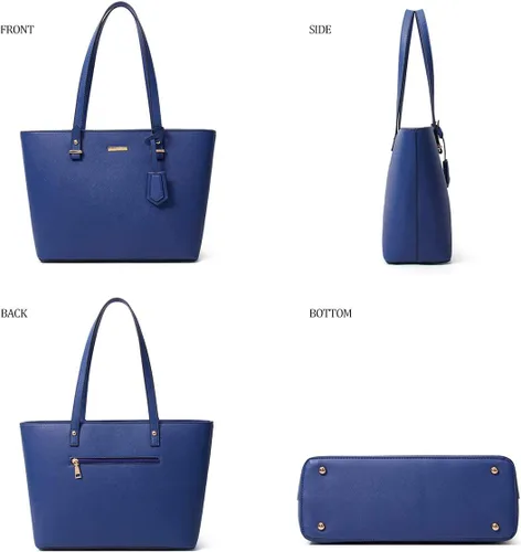 Miniatura 177 de Juego de 4 bolsas modernos para mujer de cuero sintético: bolso tote, bolso de hombro, bolso de mano y cartera.