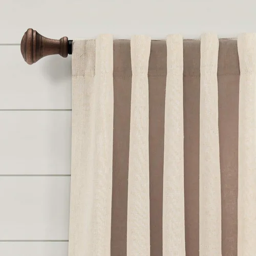 Miniatura 6 de Lush Decor Ivy - Par de paneles de cortinas de imitación para ventana, 84 pulgadas de largo x 52 pulgadas de ancho, lino oscuro