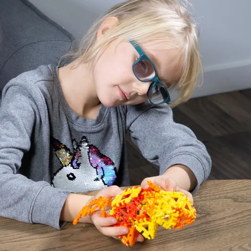 Miniatura 3 de That Hinge Toy - Juego de 82 piezas azul + rosa, animal + más juguete de construcción STEM