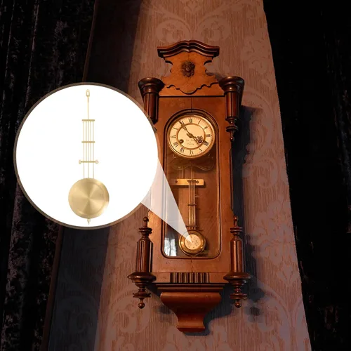 Miniatura 6 de Reloj de pared vintage, reloj de abuelo, retro, reemplazo de péndulo, conveniente pieza de péndulo, metal como pared retro vintage