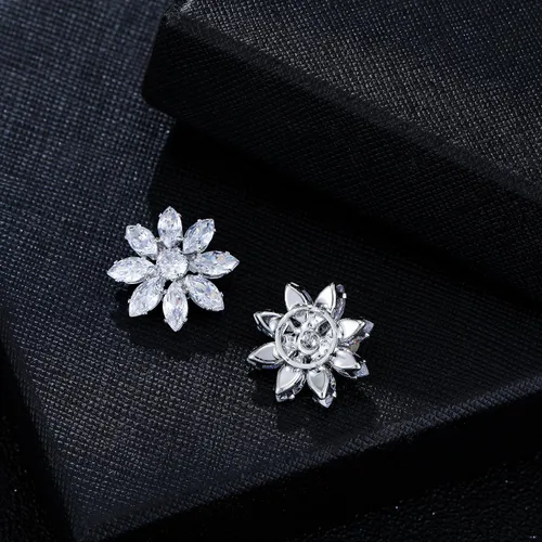 Miniatura 2 de 4 piezas de botones de diamantes de imitación plateados, adornos de cristal para ropa, joyería, decoración DIY para boda nupcial (Brillo blanco)