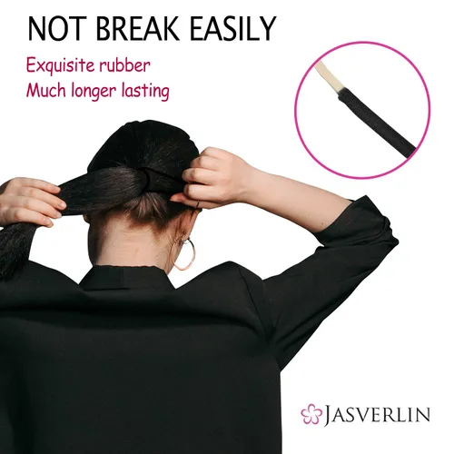 Miniatura 3 de JASVERLIN Lazos para el cabello gris claro de 0.079 pulgadas, antideslizantes, sin daños, elásticos para cola de caballo para mujeres, niñas