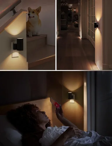 Miniatura 6 de L LOHAS LED Luz nocturna enchufable, paquete de 4, luces nocturnas regulables enchufables a la pared, luz nocturna con sensor de luz, blanco suave