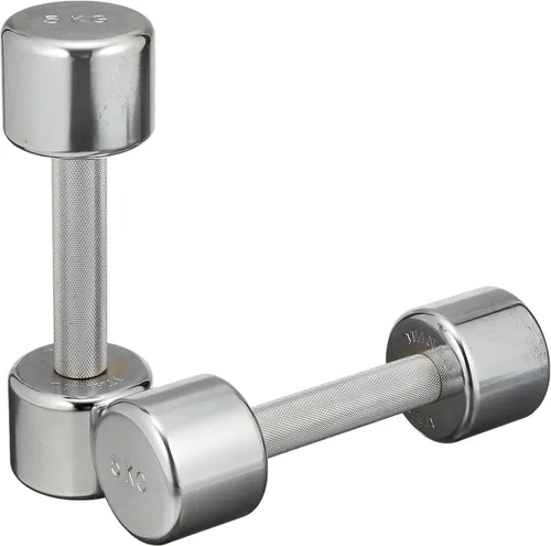 IVANKO Chrome Dumbbell Grip Rotatable Metallic Chrome Finish Dumbbell 4.4 lbs (2 kg) / 3 kg / 4 kg / 5 kg / 8 kg / 20 kg / 26 kg / 26 kg / 26.6 lbs