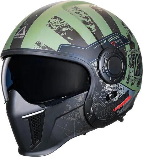 Miniatura 15 de TRIANGLE Cascos de motocicleta de cara completa, casco de motocross todoterreno para hombres y mujeres, doble visera con protector solar interno