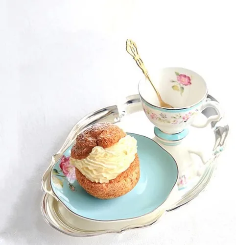 Miniatura 5 de Tazas de café Juego de platillos de taza de té de la flor de la taza del té de la porcelana de la crema del cuenco del azúcar taza del café
