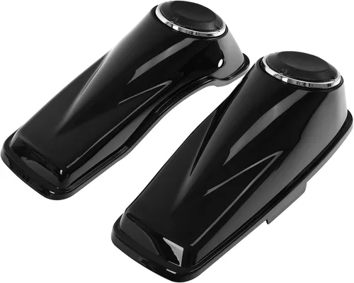 Miniatura 15 de TCT-MOTORPARTS Alforjas de mezclilla negra con tapas, bocina de 5 x 7 pulgadas, rejillas para Harley Street Glide Road King Road Glide Ultra Limited
