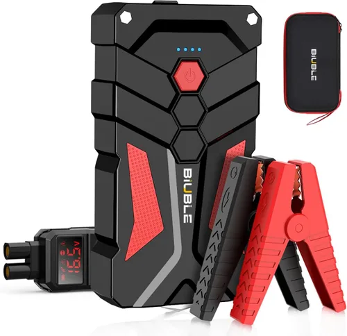 Arrancador de batería para automóvil 12V, 6000A pico 21800mAh, paquete de refuerzo de batería automática con carga rápida USB 3.0, caja de salto de
