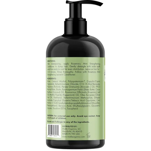 Miniatura 8 de Mielle Organics - Acondicionador capilar fortalecedor de romero y menta para mujeres y hombres - Acondicionador hidratante y desenredante infundido