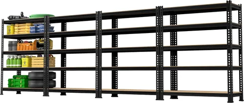 Miniatura 19 de Estantes de Almacenamiento de Metal de 5 Niveles: Estantería de Garaje de Servicio Pesado con Estantes Ajustables para Almacenamiento - Estante