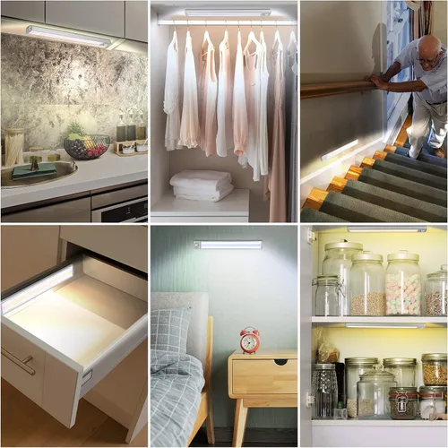 Miniatura 7 de Luces para debajo del gabinete, luces recargables debajo del mostrador para cocina, 188 luces LED con sensor de movimiento para interiores