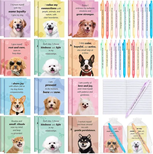 Miniatura 17 de Mooliwe Conjunto de Regalo de Afirmación Positiva de 24 Juegos/48 Piezas, Cuadernos de Gratitud con Bolígrafos, Bolsas Pequeñas, Blocs de Notas
