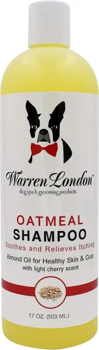 Warren London Champú de avena para perros, alivio calmante para piel con picazón, escamosa, seca y sensible, impregnado con vitaminas y aceite de