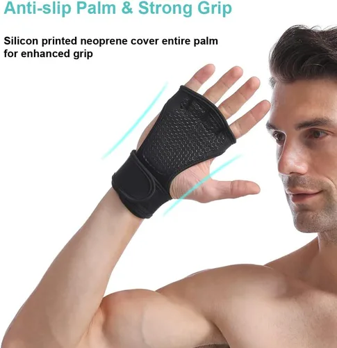 Miniatura 2 de SUJAYU Guantes de entrenamiento para hombres, guantes de entrenamiento para mujeres, muñequeras para levantamiento de pesas, puños Versa, muñequeras