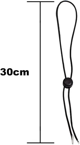Miniatura 2 de Cordón de barbilla para sombrero, correa de barbilla extraíble negra con bloqueo de cable de parada con resorte, paquete de 5, Negro