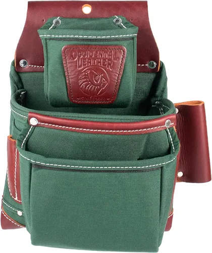 Miniatura 5 de Occidental Leather OxyLights 3 Pouch Pro Fastener Bag - Verde, mano izquierda - 9 bolsillos y portaherramientas - Fabricado en Estados Unidos