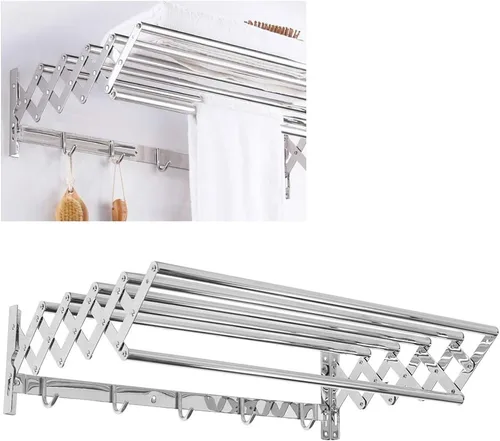 Miniatura 2 de Stainless Steel Retractable Towel Rack Bathroom Organizer Home Hotel Use