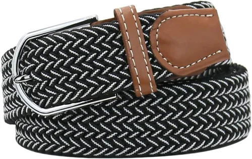 Miniatura 35 de Mixed Color Woven Stretch Braided Belts for Men and Women Fashion Elastic Belts
