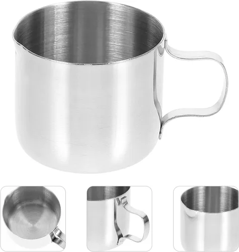 Miniatura 8 de Luxshiny Jarra de espuma de leche de acero inoxidable, taza de salsa de 1 oz, mini crema con mango de boquilla para café, latte, arte, hogar, cocina