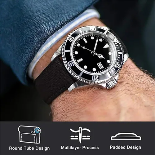 Miniatura 3 de Ritche - Banda de reloj de tela de vela de liberación rápida, compatible con Samsung Galaxy Watch 6 Classic 43 mm 47 mm 40 mm 44 mm, Timex / Seiko