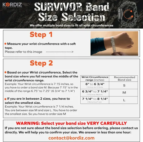 Miniatura 6 de KORDIZ Survivor - Correa de nylon paracord para Apple Watch compatible con Apple Watch ULTRA 3, ULTRA 2 / 1 [49mm] y Series 11, 10, 9, 8, 7-1, SE3