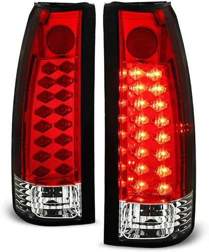 ACANII - Para 1988-1998 Chevy Silverado GMC Sierra Suburban Tahoe, lámparas de luces traseras LED rojas transparentes, reemplazo de izquierda+derecha