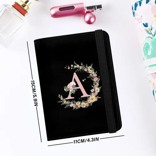 Miniatura 3 de GABraden Cute Passport Holder and Holder Combo Passport Cover with RFID Blocking Women Men Compatible Wallet Credit Card ProtectorInitial Monogram-A