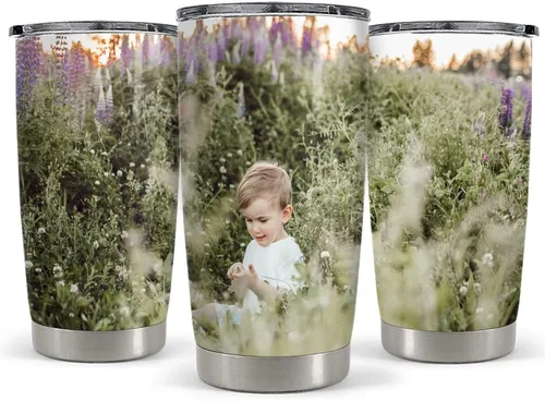 Miniatura 13 de SANDJEST - Vaso personalizado con foto para pareja con mensaje, vasos de 20 y 30 onzas, de acero inoxidable, aislado, para viajes, regalo de Foto 1