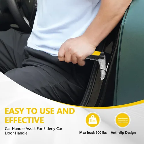 Miniatura 2 de Kaiedos Manija de puerta de auto para ancianos, asistencia de mango de automóvil 3 en 1 para personas mayores, mango portátil de soporte de vehículo