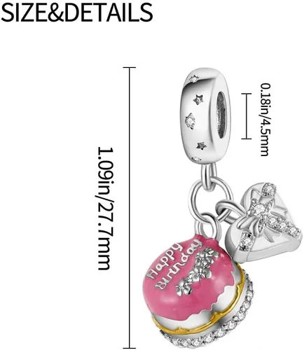 Miniatura 114 de Pandach Dijes colgantes de plata de ley 925 para pulseras y collares, dijes colgantes de Madonna con cuentas de girasol, joyería para mujer