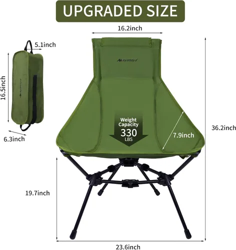 Miniatura 2 de AYAMAYA Camping Chairs - Ultralight Folding High Back Camping Chair with Upgrade All Aluminum Widen Frame Structure