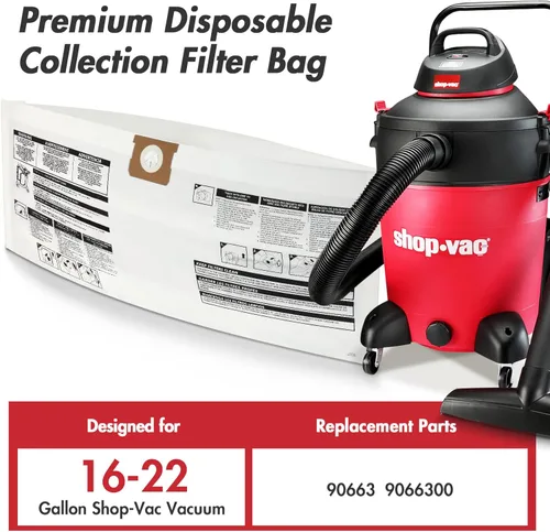 Miniatura 5 de Shop-Vac 90663 Bolsas de filtro desechables de 15 a 22 galones, paquete de 6