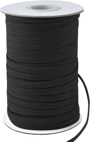 Miniatura 11 de Coopay Bandas elásticas planas de 45 yardas de largo, 1/2 pulgada de ancho, cuerda elástica plana para coser proyectos de bricolaje, artes y Negro