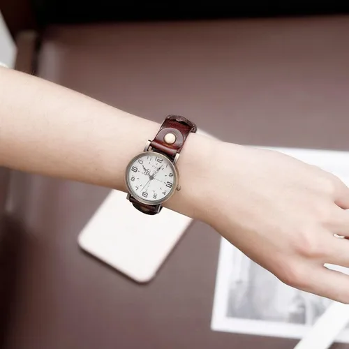 Miniatura 4 de MINILUJIA Relojes hechos a mano para mujer, vintage, punk, hip-hop, gótico, de cuero suave, brazalete de moda, reloj de pulsera para señora, esfera
