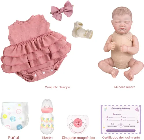 Miniatura 7 de UOFTKIZ Muñecas realistas de bebé Reborn – Muñeca de bebé real de 20 pulgadas, recién nacida realista con cuerpo de tela y accesorios