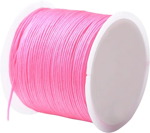 Miniatura 24 de Cordón de nailon para cuentas de 164.0 ft x 0.031 in, hilo de raso satinado de nailon trenzado para manualidades de macramé Mezcla de amarillo 1