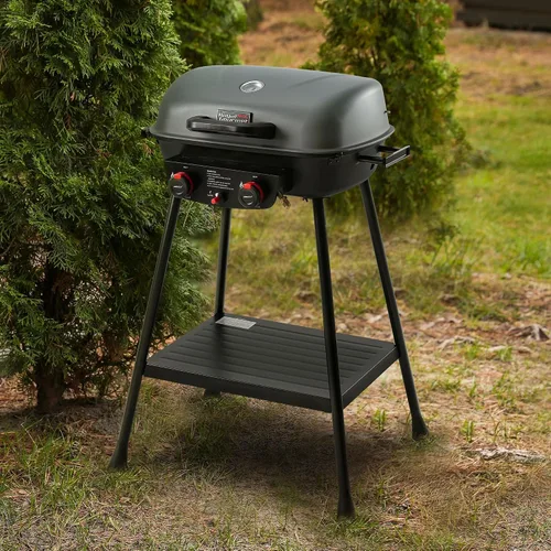 Miniatura 10 de Royal Gourmet GT2003 Parrilla portátil de gas propano de 2 quemadores con soporte y rejilla calefactora, combo de parrilla y plancha 2 en 1