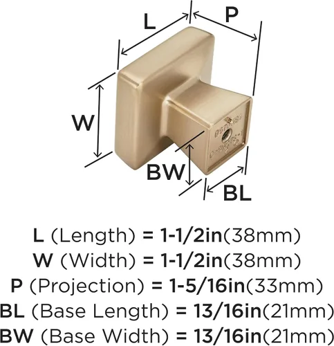 Miniatura 6 de Amerock Manija para gabinete Bronce champán 4 cm de longitud Blackrock 2 paquetes Manija para cajón Herrajes para gabinete
