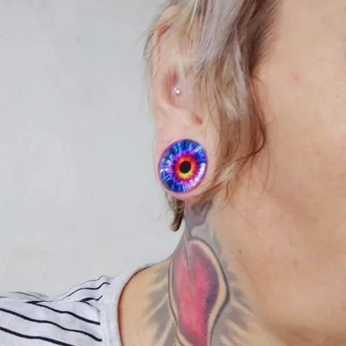Miniatura 5 de ZS Acrílico Transparente Púrpura Globo Ocular Moda Tapones para Oídos Túnel Expansor Calibres Piercing