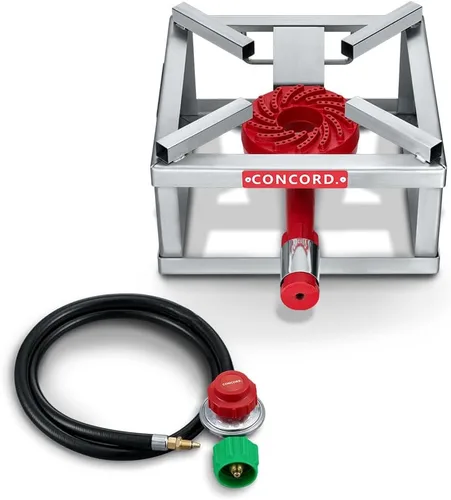CONCORD Quemador The Block de 12 pulgadas en acero inoxidable. Quemador de propano único para exteriores. 100,000 BTU Ideal para elaboración de