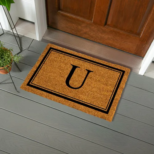 Miniatura 19 de Evergreen - Tapete de entrada con monograma con letra W, 28 x 16 pulgadas, fibra de coco natural que atrapa la suciedad, para todas las estaciones